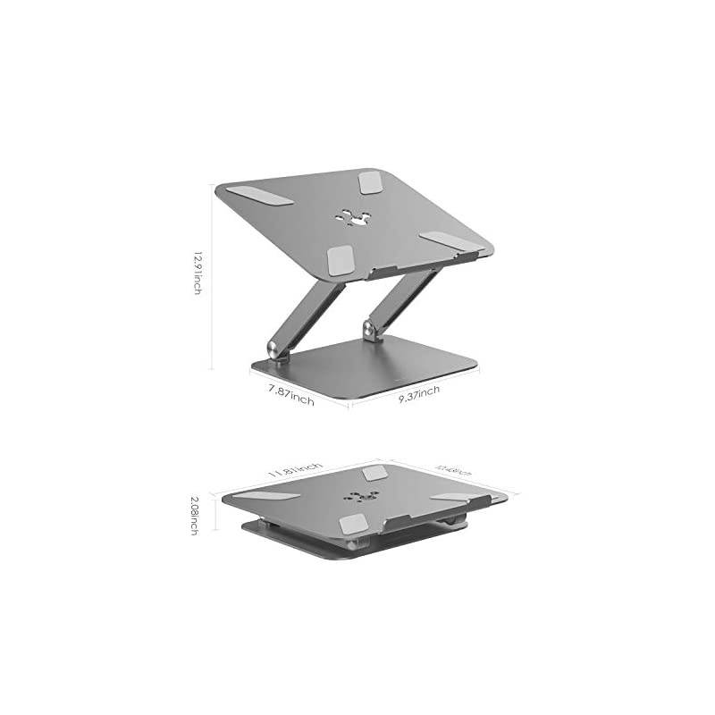L5 Adjustable Height with Multiple Angle Laptop Notebook Stand with Adjustable Riser Compatible with MacBook Pro/Air, Surface Laptop and More - Gray