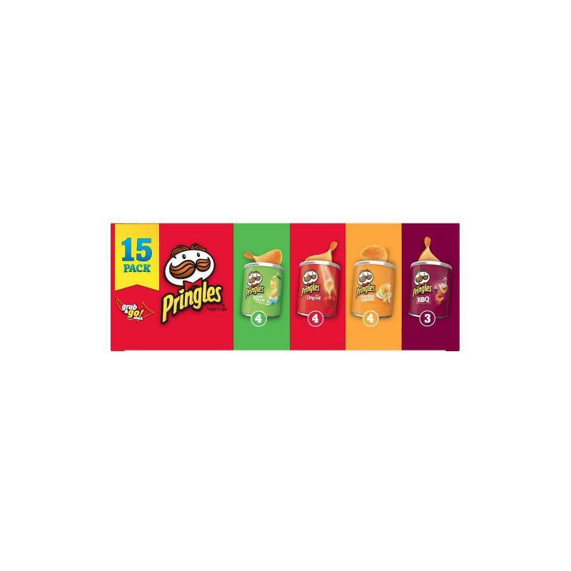 Pringles Grab & Go Variety Pack Potato Crisps Chips - 20.6oz/15ct