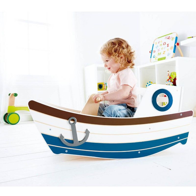 Hape High Seas Early Explorer Wooden Rocker Rocking Ride On Toddler Toy Boat