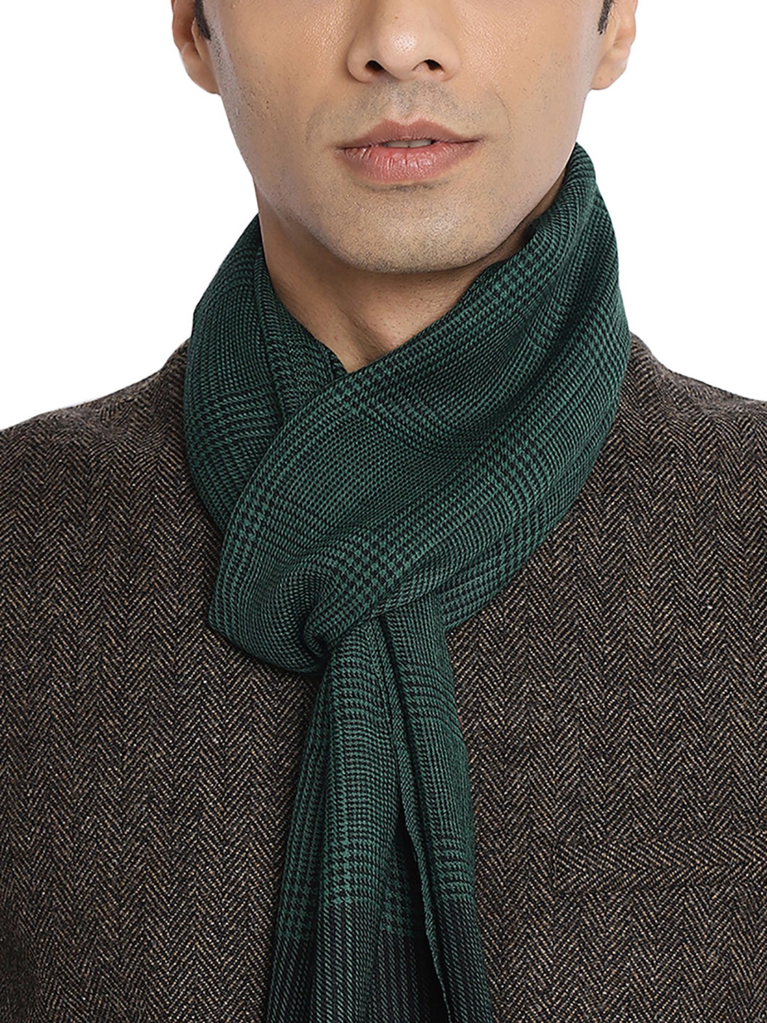 Fabindia Green Check Muffler