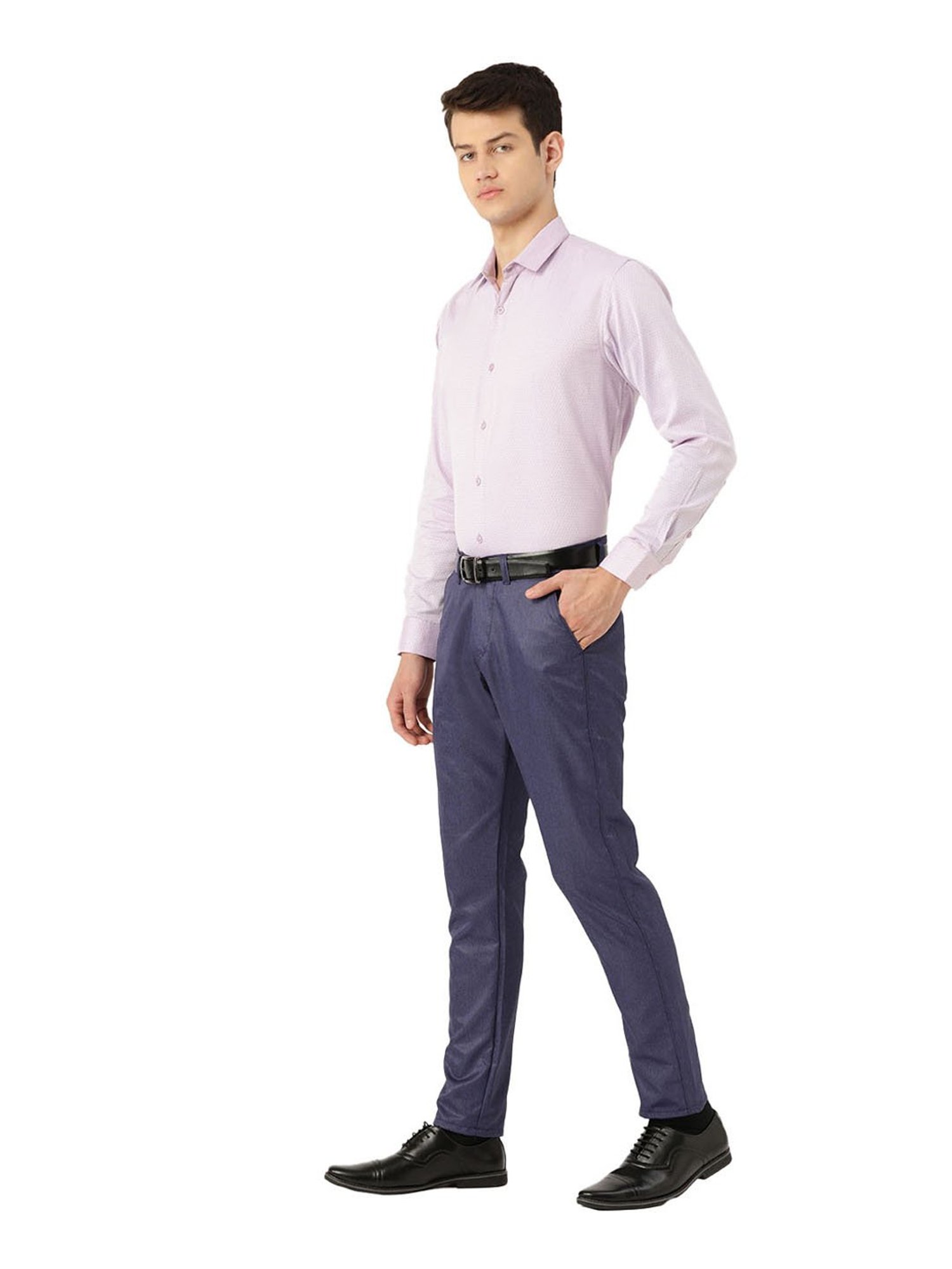 Sojanya Royal Blue Regular Slim Fit Trousers