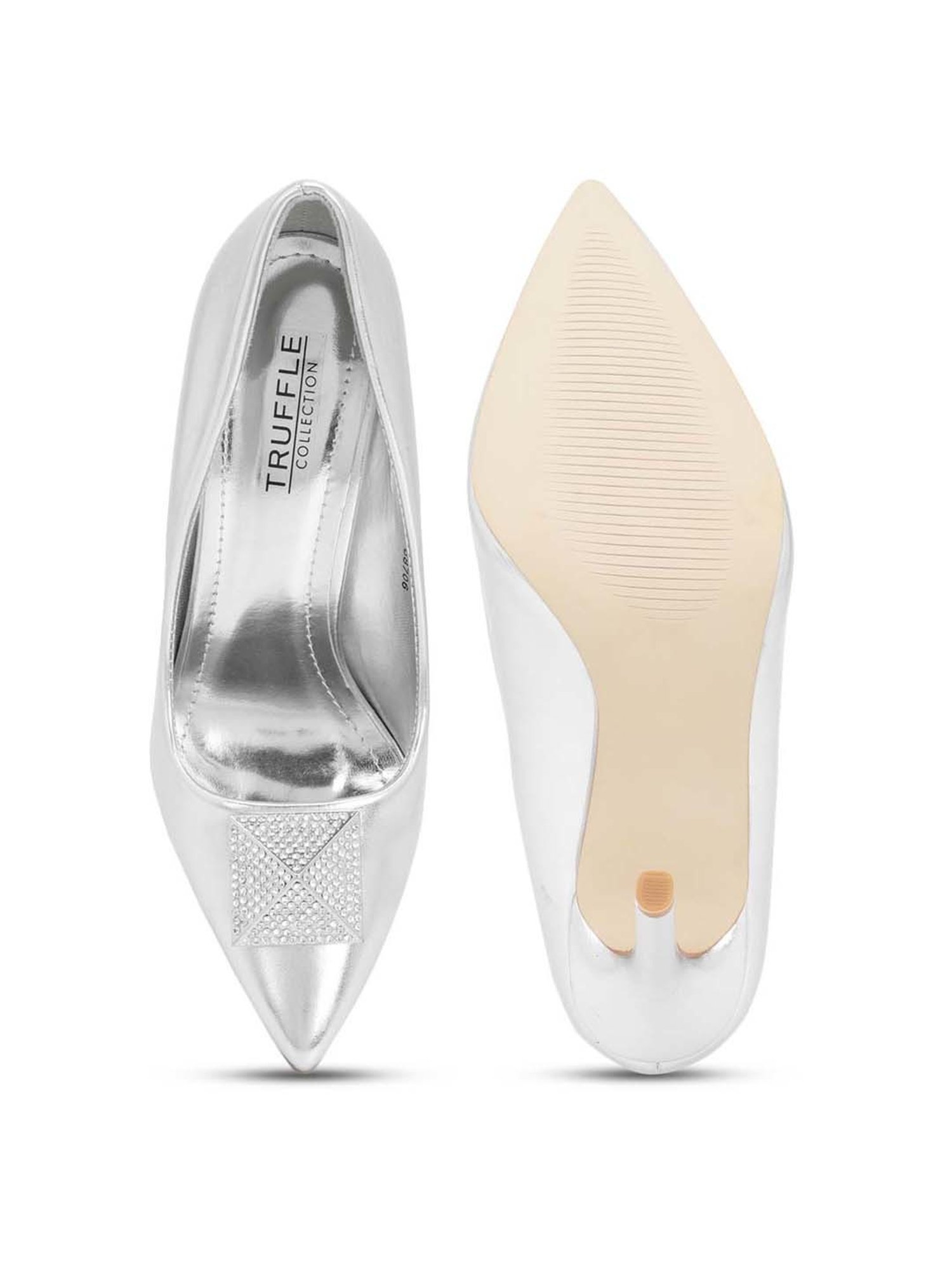 Truffle Collection Women's Silver Stiletto Pumps