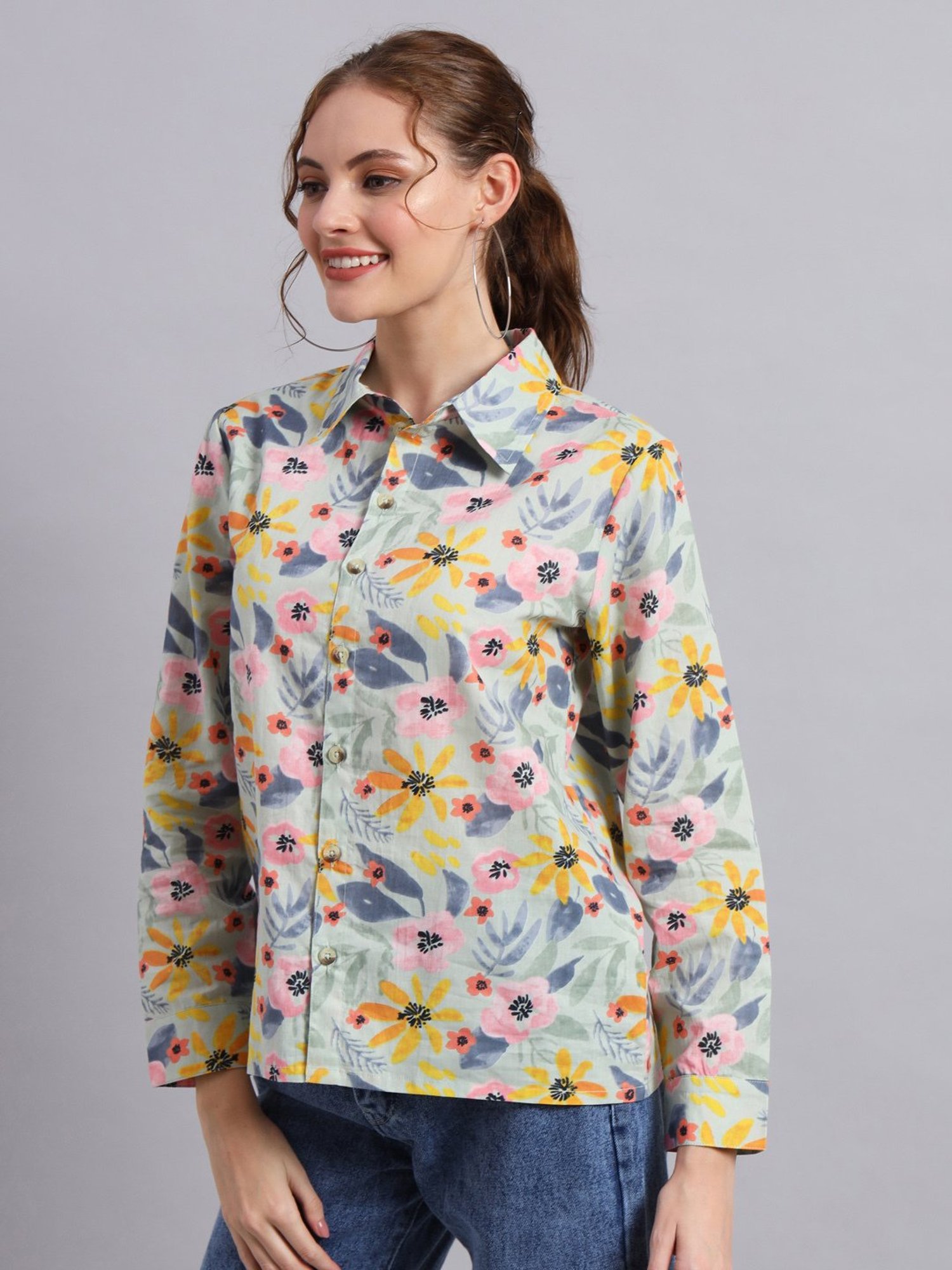 DECKEDUP Multicolor Floral Print Tunic