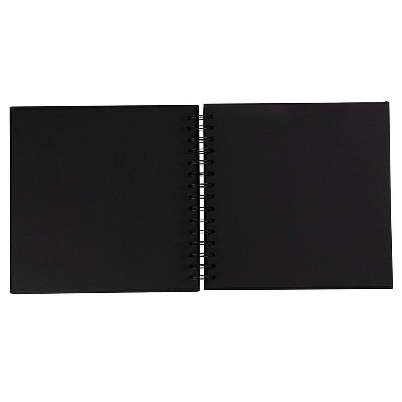 Hardcover Scrapbook, Photo Album, Square Spiral Bound for DIY Craft, Wedding Guest Book, Black, 8"x8"