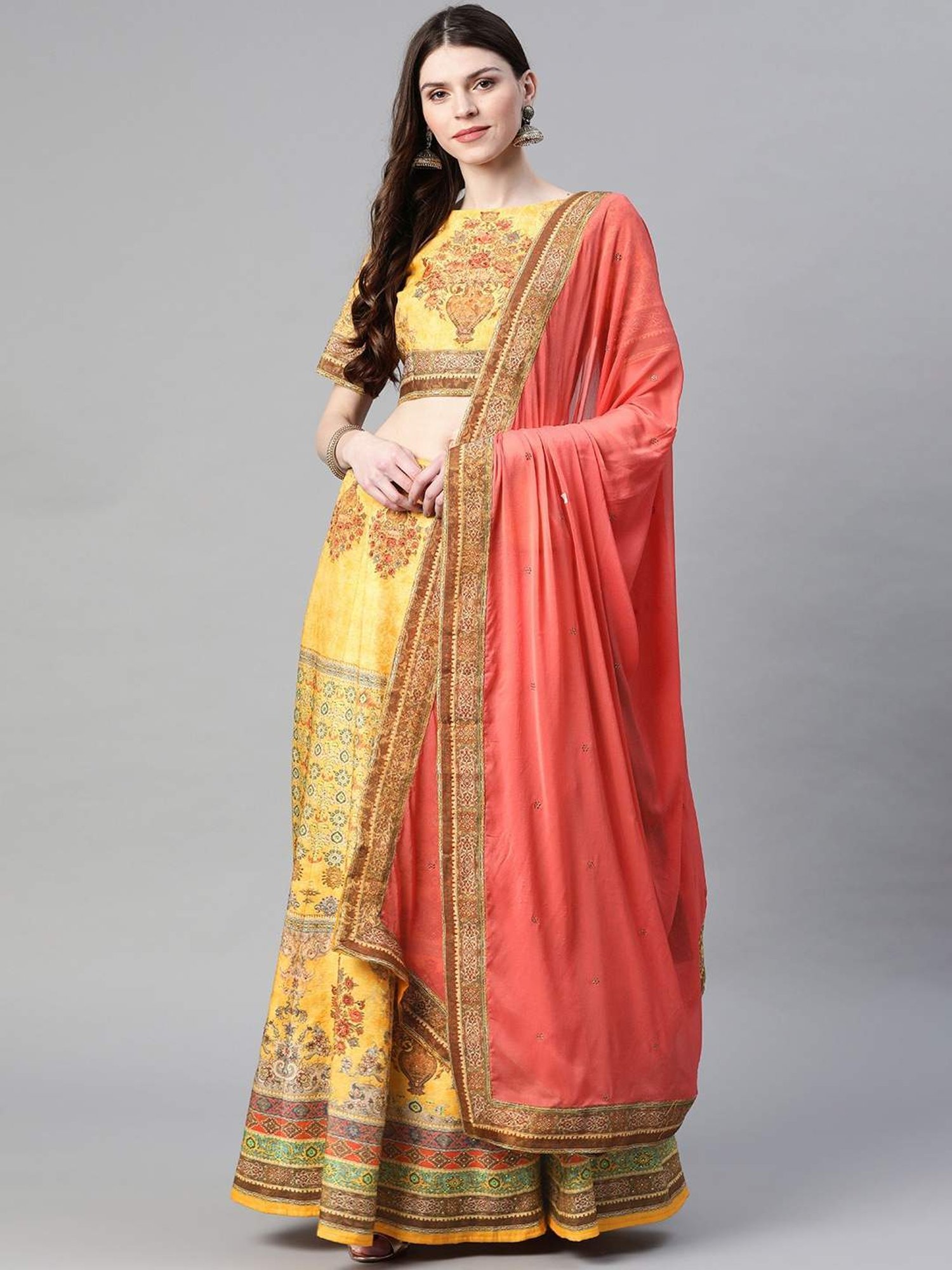 studiorasa Purple Hand Block Print Lehenga Set