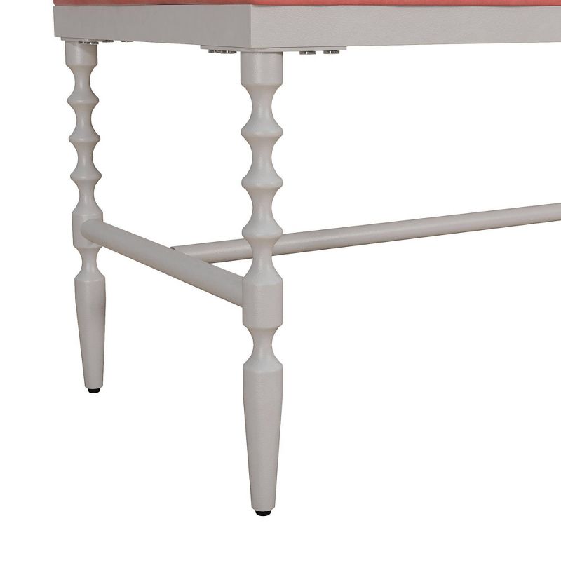 Emilia Microfiber Upholstered Metal Bench - Room & Joy