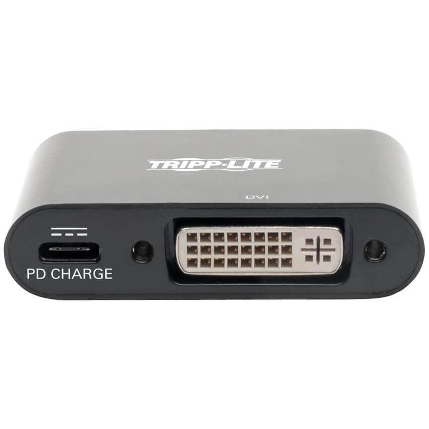 Tripp Lite USB C to DVI Adapter Converter w/ PD Charging 1080p Black USB Type C