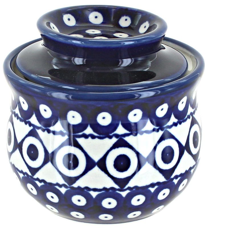 Blue Rose Polish Pottery Xandra French Butter Dish