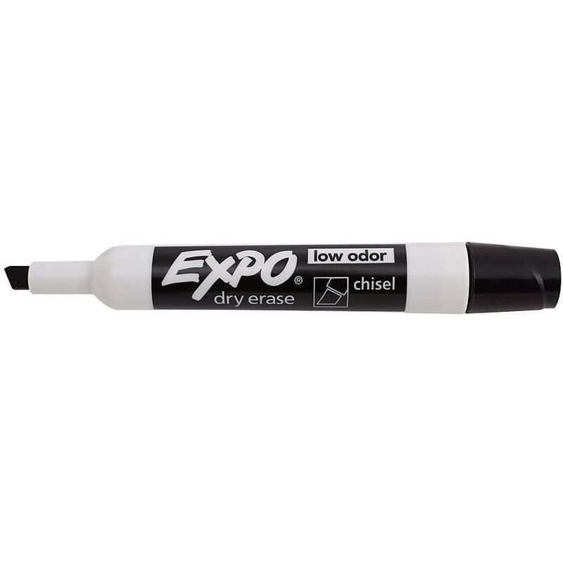 EXPO Low Odor Dry Erase Marker Chisel Tip Black Dozen 80001