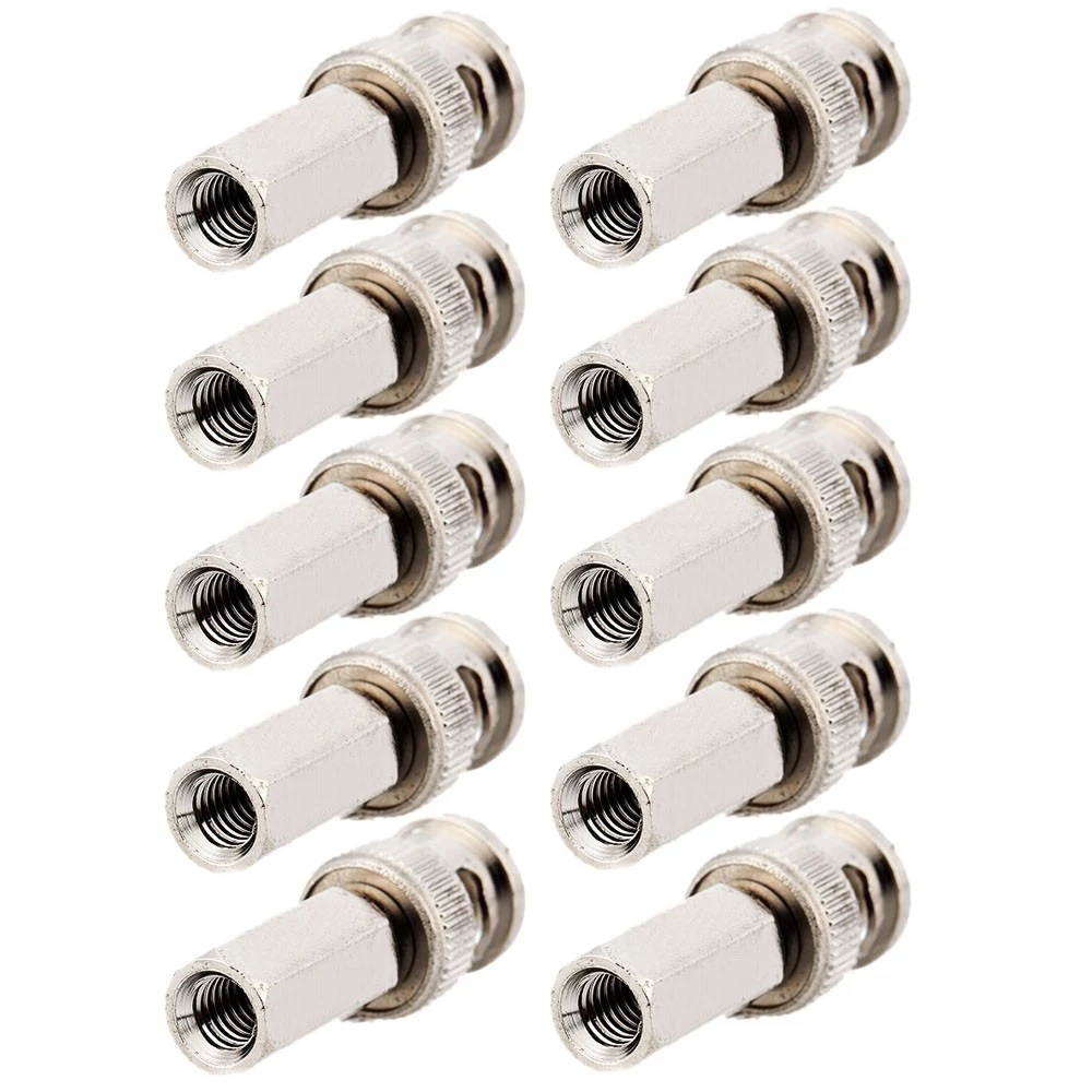 ESCAM CCTV Security Camera DC Power Plug Pigtail Cable (BNC Connector Male Twist-on RG-58 Coax Coaxial Cable Connector for Security Camera / Pack of 10)