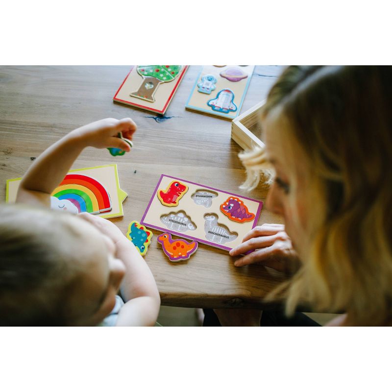 Chuckle & Roar Wooden Puzzle Set - 4pk