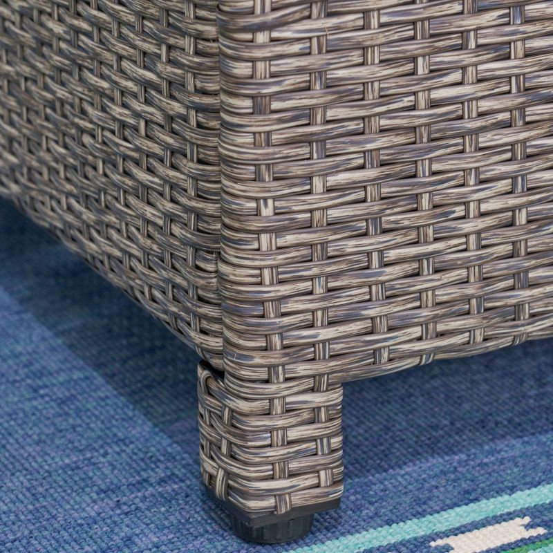 Puerta 4pc Wicker Chair and Ottoman Set - Mixed Black/Dark Gray - Christopher Knight Home