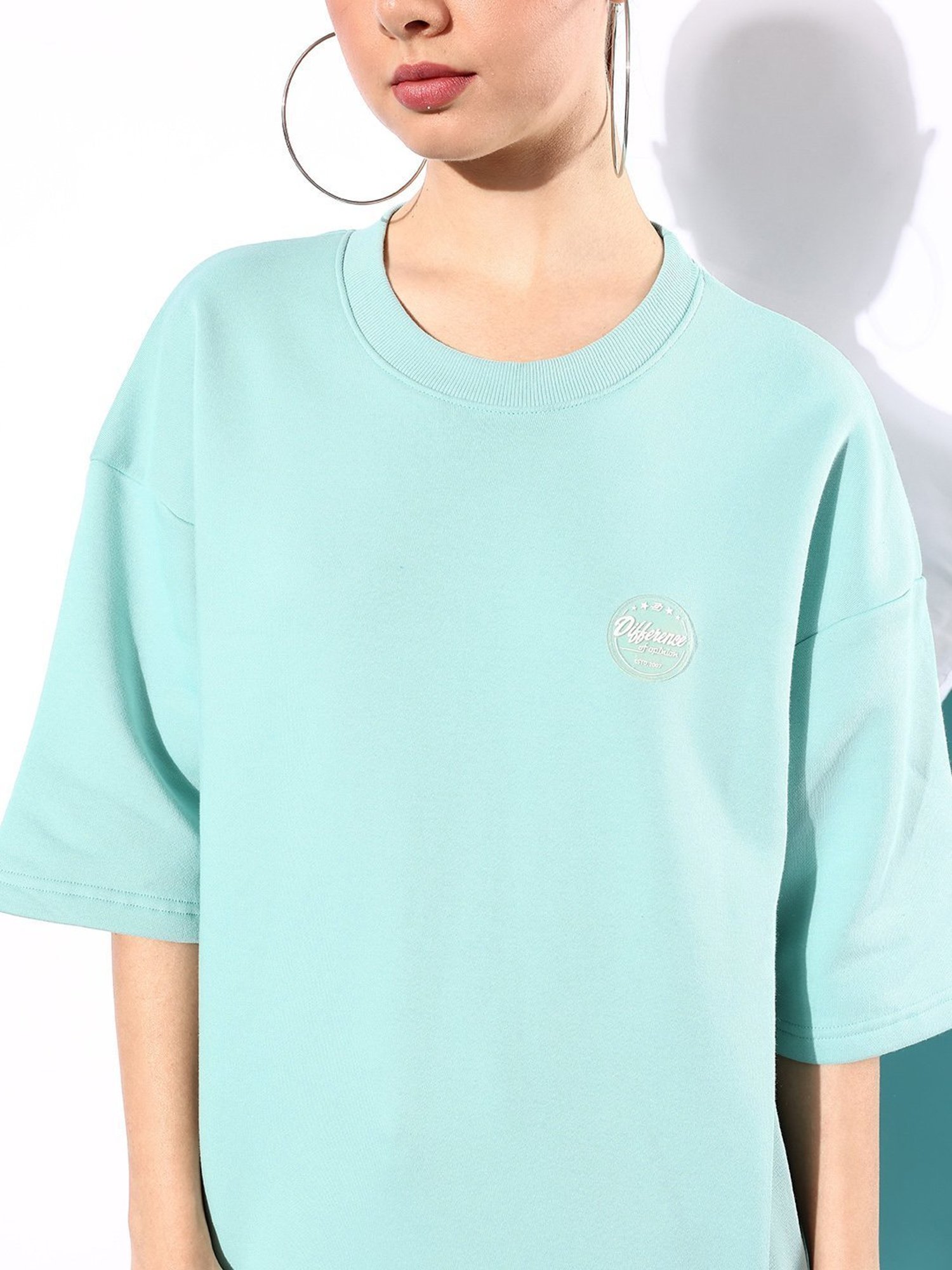 Difference of Opinion Turquoise Fleece Oversized Sweatshirt