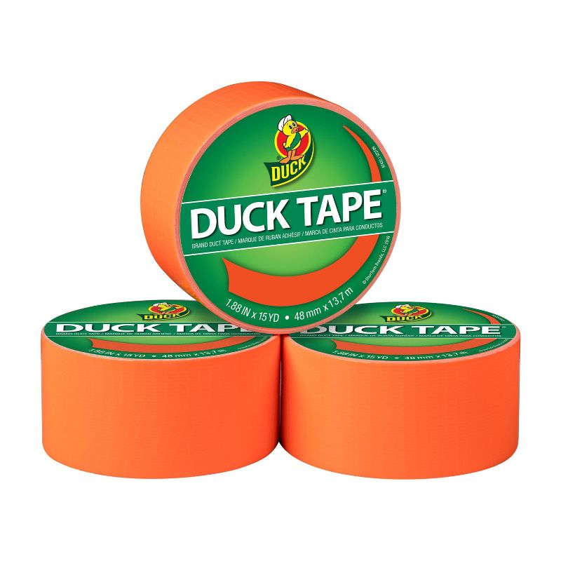 Duck 3pk 1.88" x 15yd Duct Tape Orange