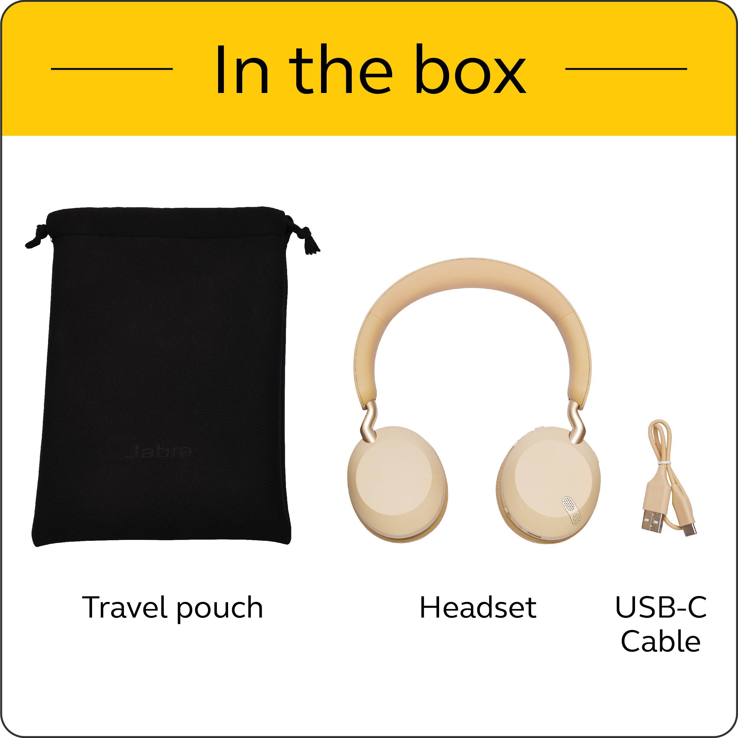 Jabra Elite 45h - Gold Beige Wireless Bluetooth Music Headphones Gold Beige