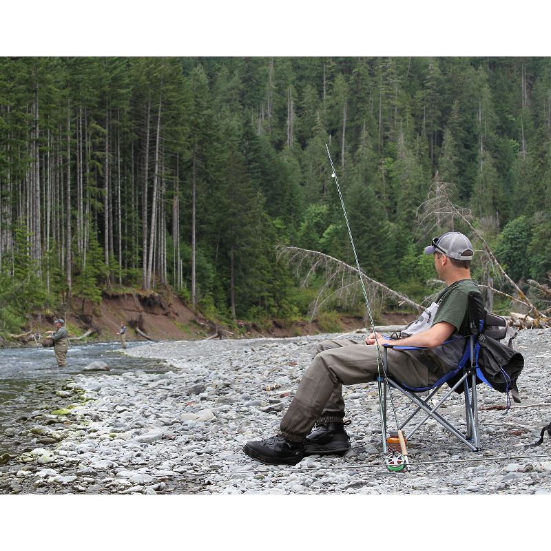 TravelChair 579V Teddy Folding Portable Breathable Comfortable Camping Hunting Nylon Mesh Chair, Blue