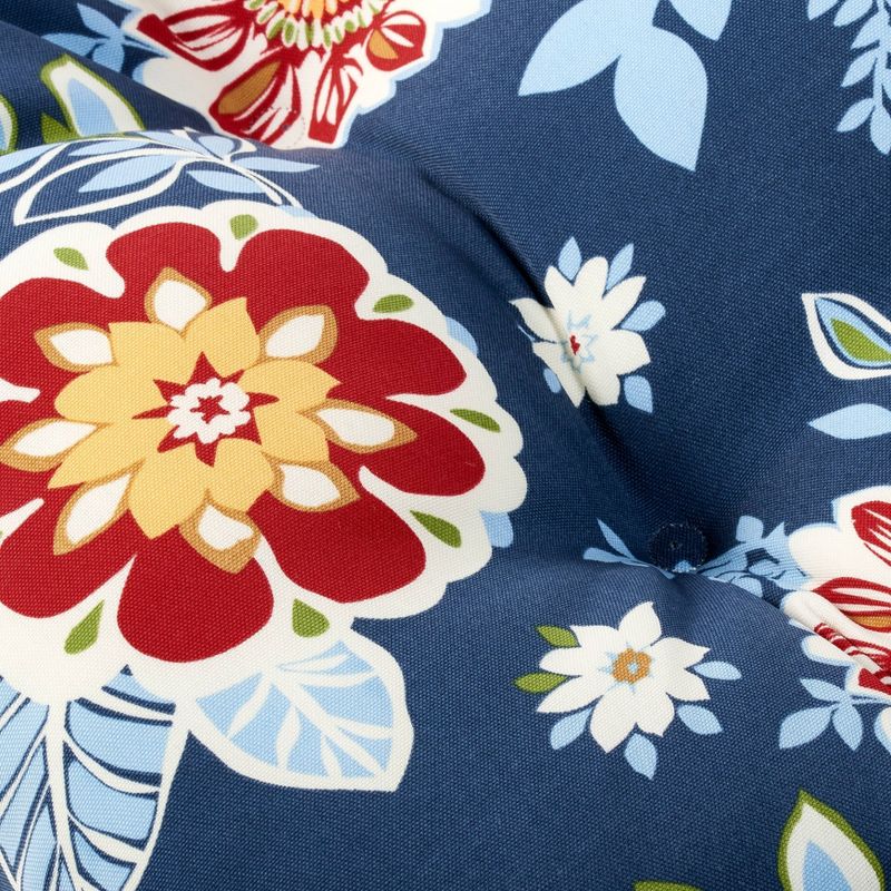 Rolston Outdoor/Indoor Tufted Bench Cushion Blue Floral - Haven Way