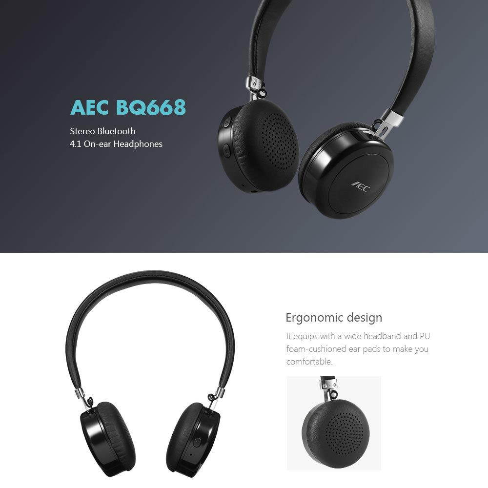 BQ668 Wireless Stereo Bluetooth 4.1 On-ear HiFi Headphones Portable Headset with Microphone Support 3.5mm Audio Input (White)