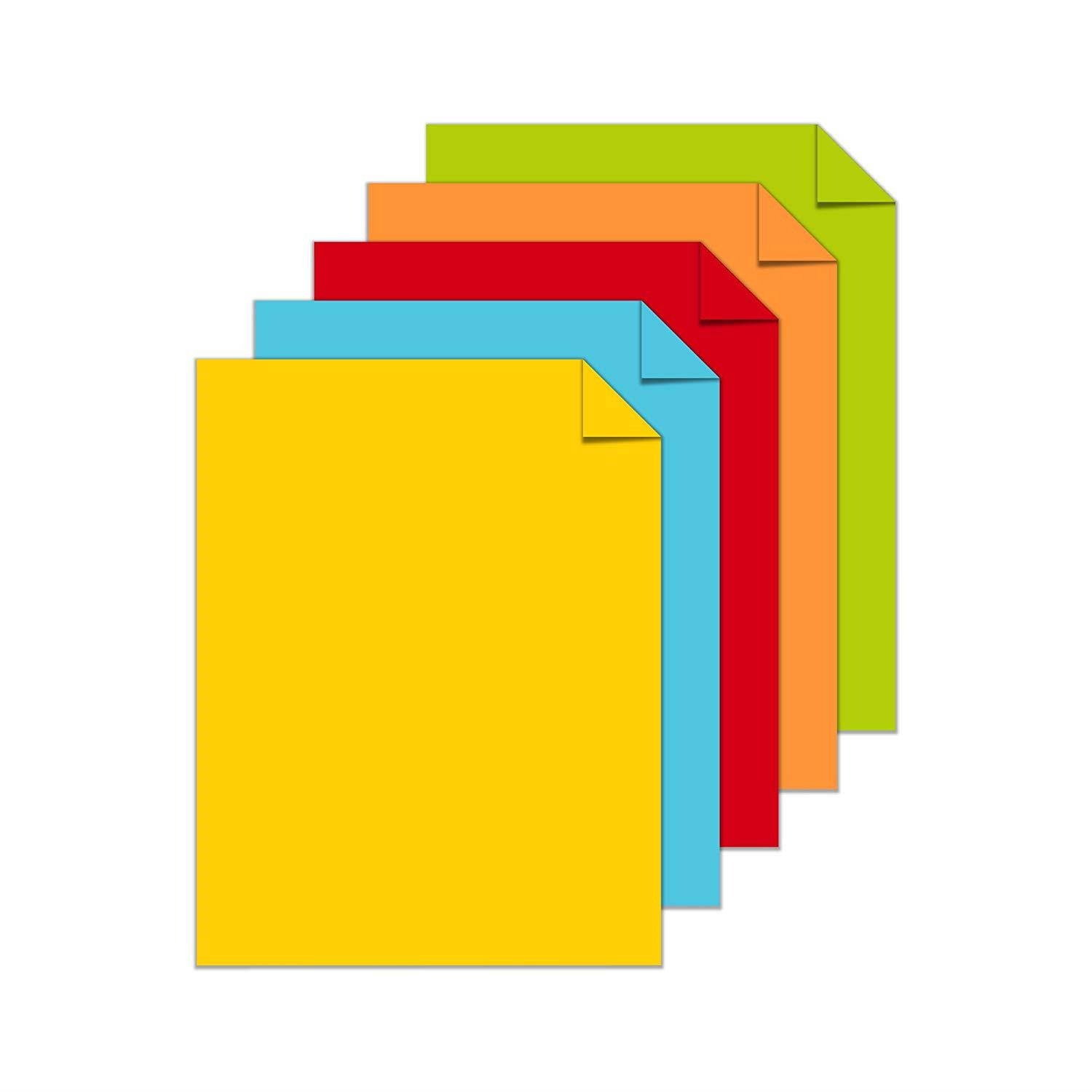 Astrobrights Color Paper, 8.5"x11", 24lb/89 gsm, Everyday 5-Color Assortment, 500 sheets (99743)