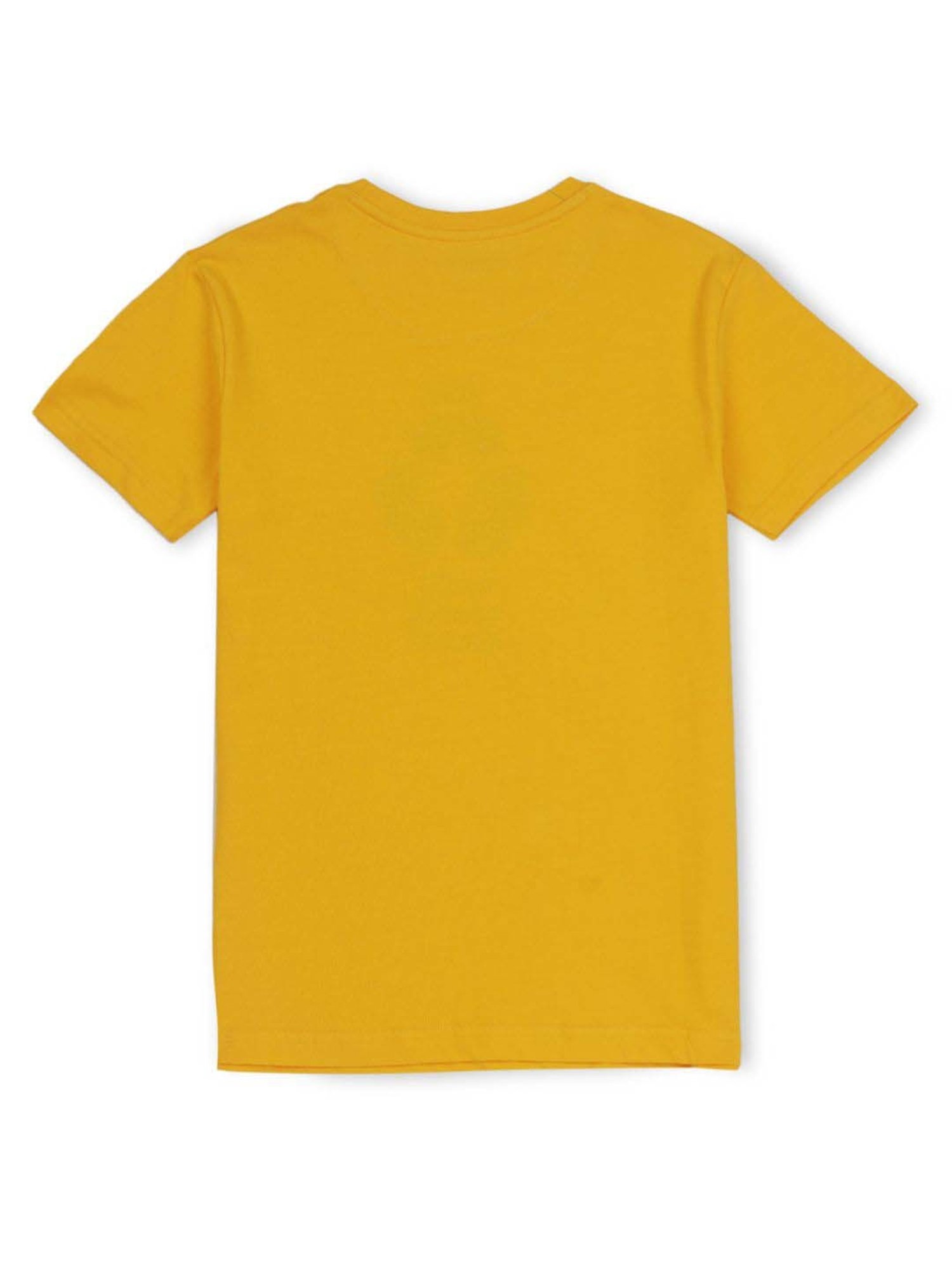 Palm Tree Kids Yellow & Green Cotton Printed T-Shirt