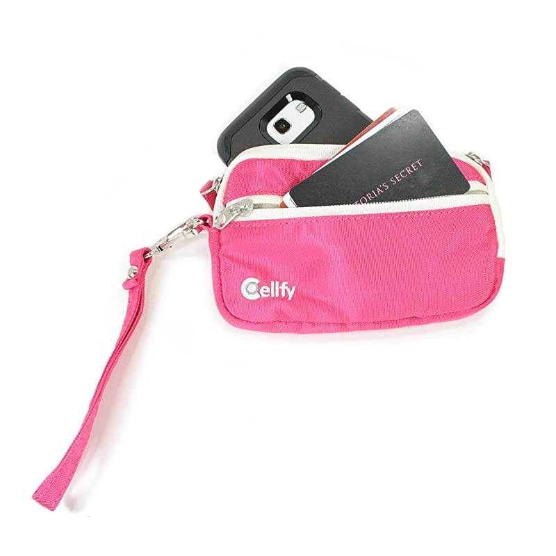 Around Coin Purse Lipstick Case or Smartphone Wallet wBuilt in Suction Cup for Hands Free Photos or Video Large Sized Smartphone Wristlet easily fits Medium Sized Phones Like iPhone 6 5 5S Samsung Ga