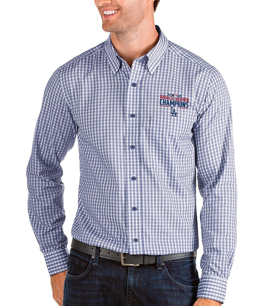 Antigua Los Angeles Dodgers 2020 MLB Structure Long-Sleeve Woven Shirt