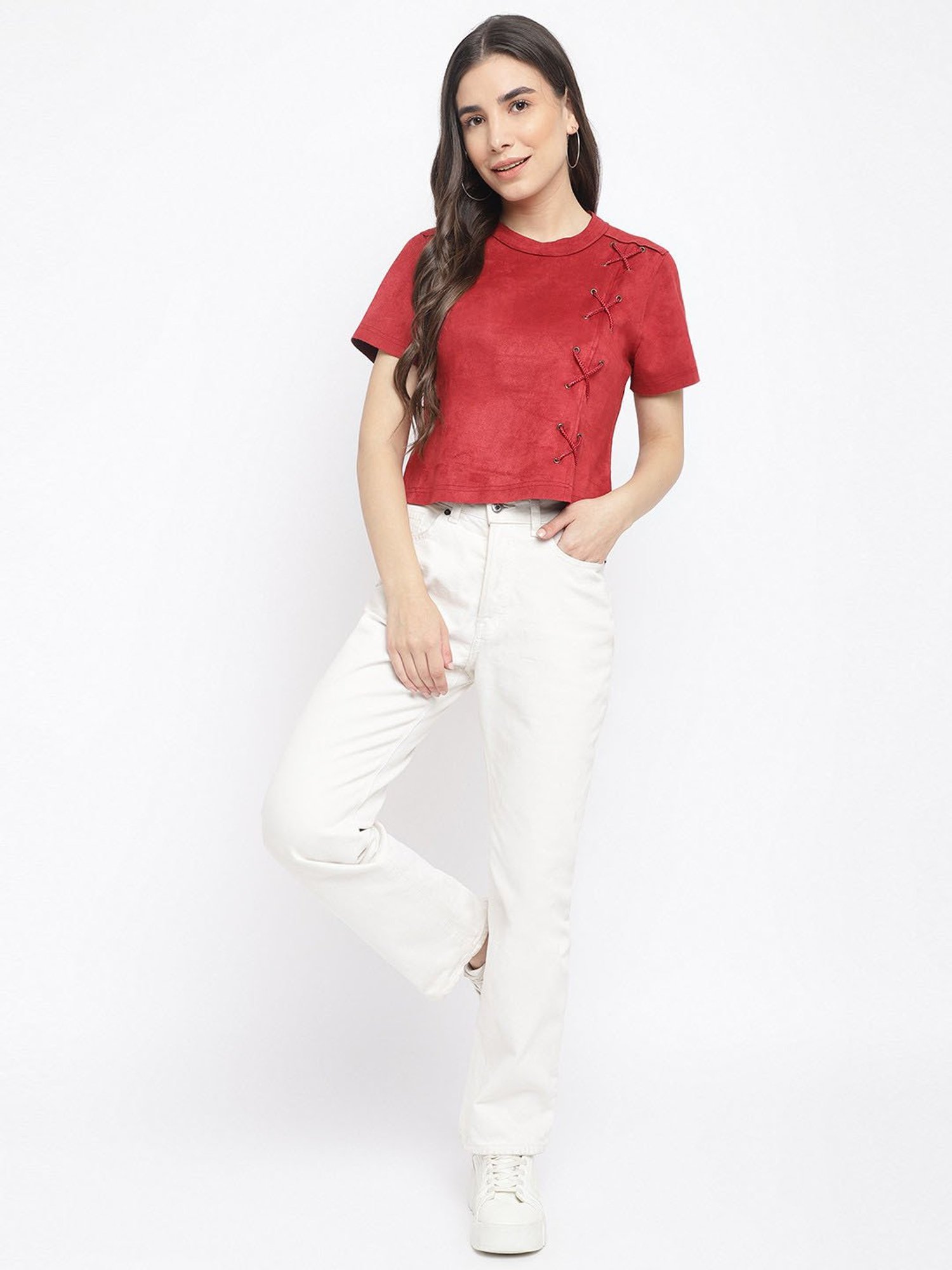 Latin Quarters Maroon Regular Fit Top