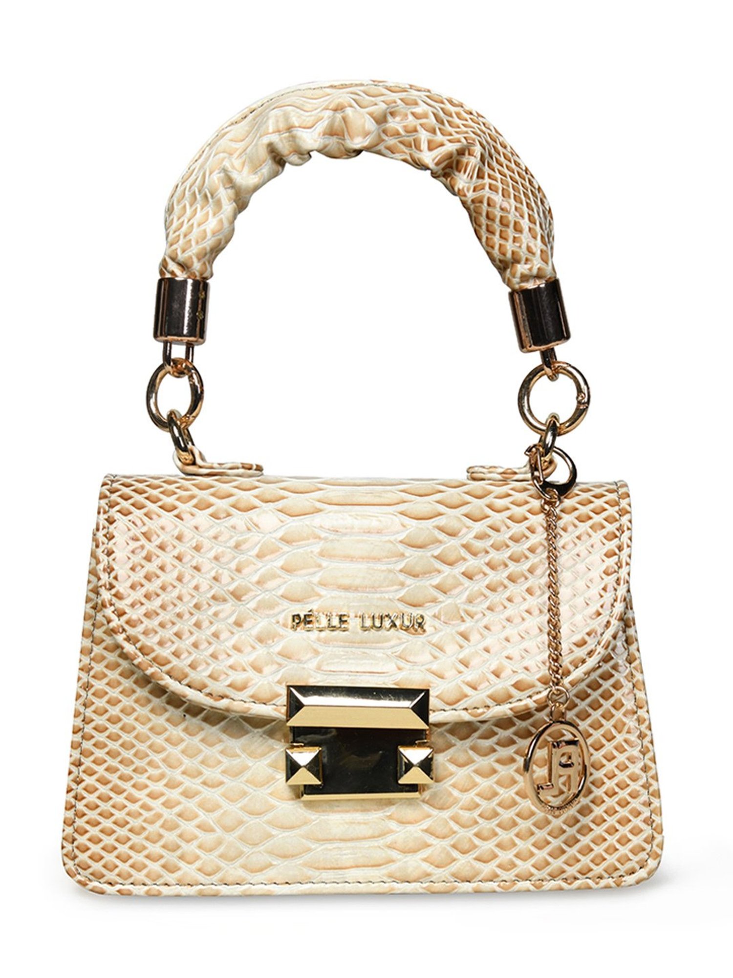 PELLE LUXUR Light Brown Animal Effect Small Satchel