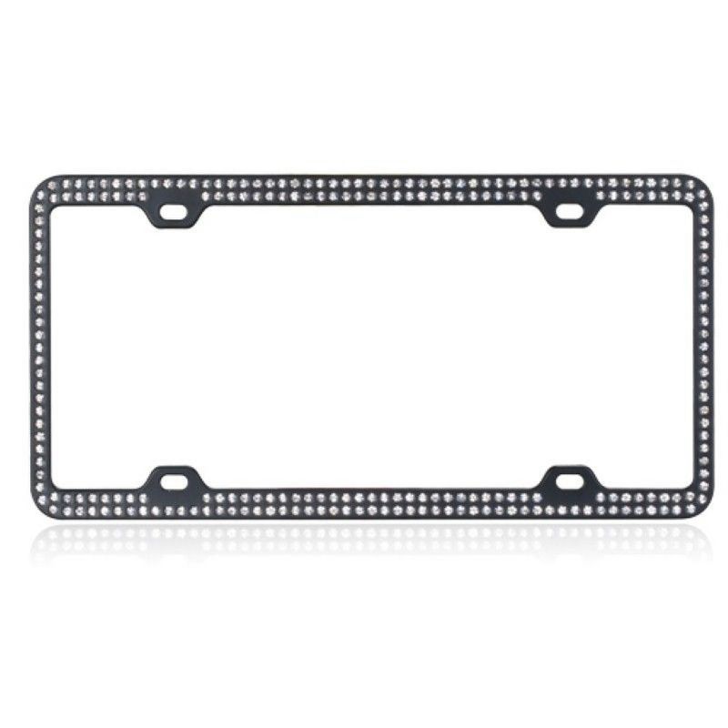 Valor White Crystals Black Metal Frame with Double Row Crystals