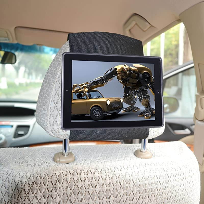 iPad 4 / iPad 3 / iPad 2 Car Headrest Mount Holder&ndash;Fast-Attach Fast-Release Edition - Black