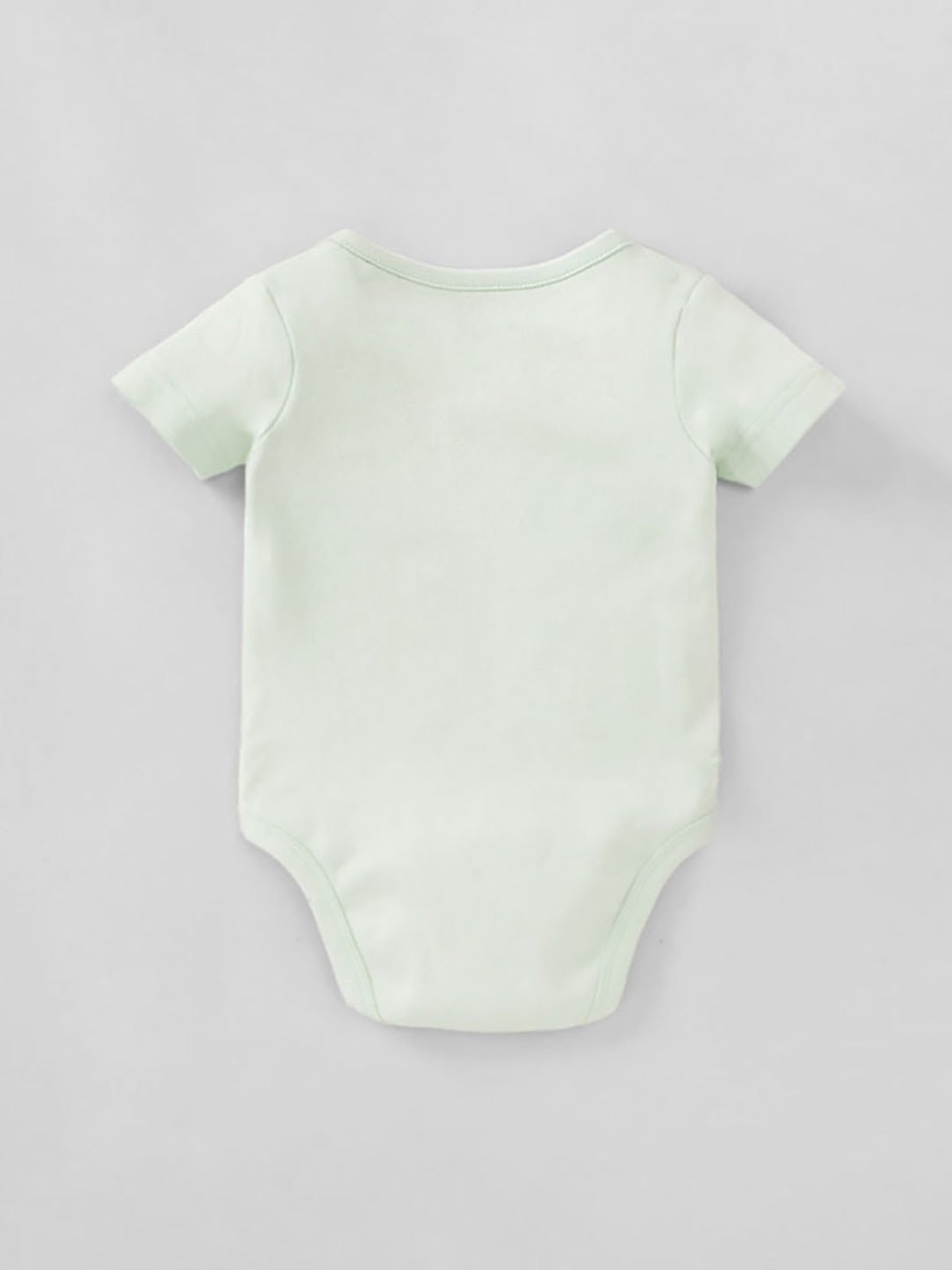 Ed-a-Mamma Baby White & Green Printed Bodysuit (Pack Of 2)