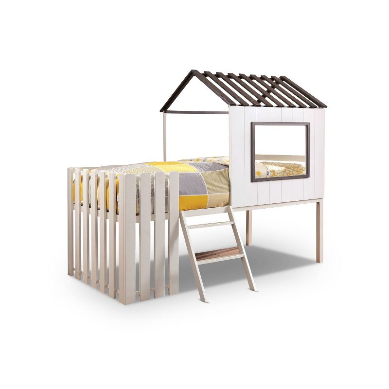 Twin Gardengem House Design Bed White/Gray - ioHOMES