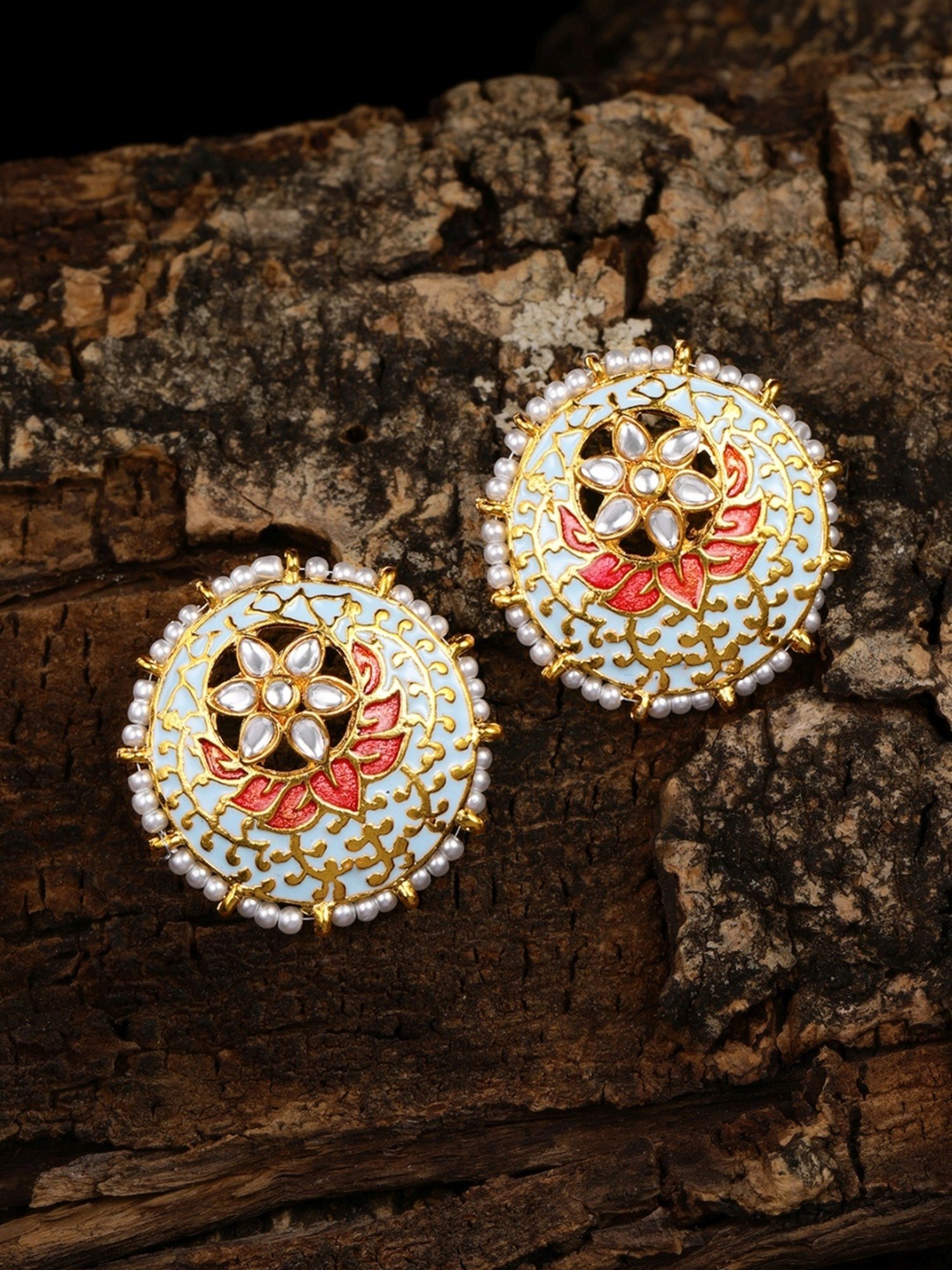 Zaveri Pearls Multicolor Alloy Stud Earrings