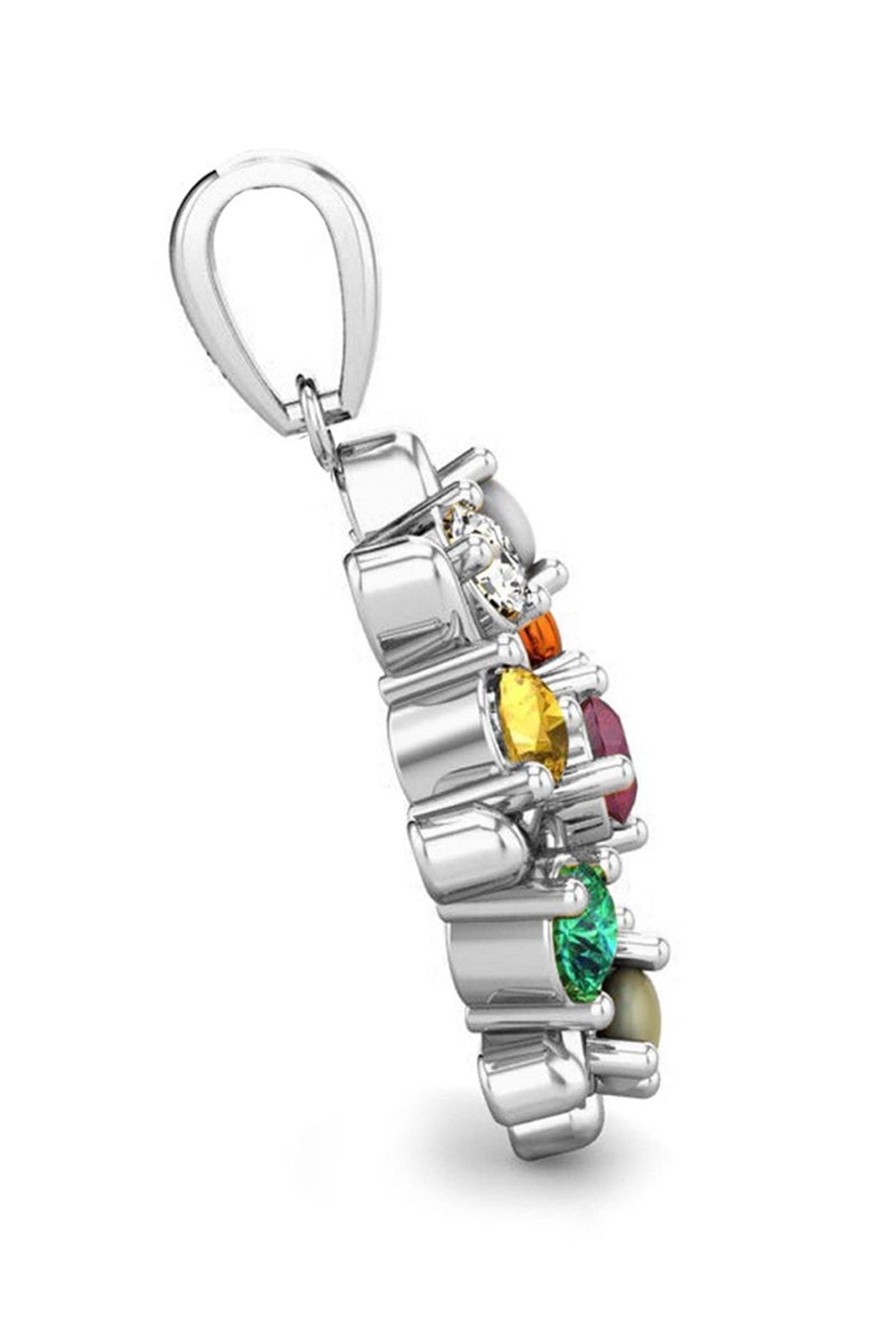 Clara Navratna Stone Nine Planets 92.5 Sterling Silver Pendant
