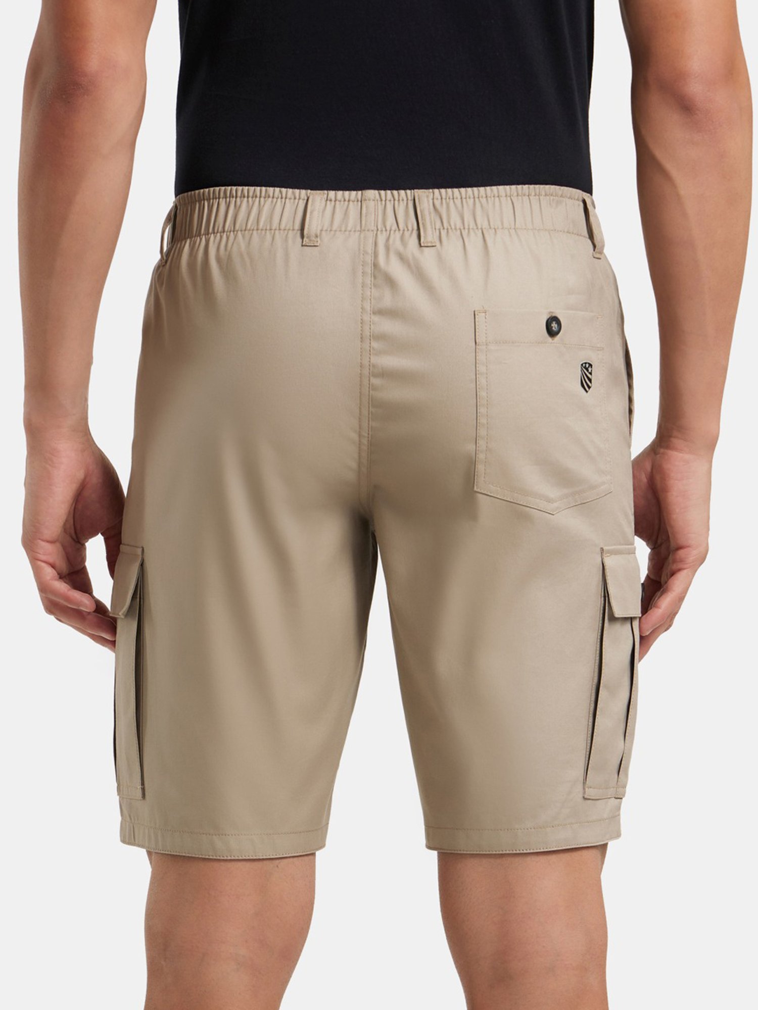 Jockey Khaki Cotton Straight Fit Cargo Shorts