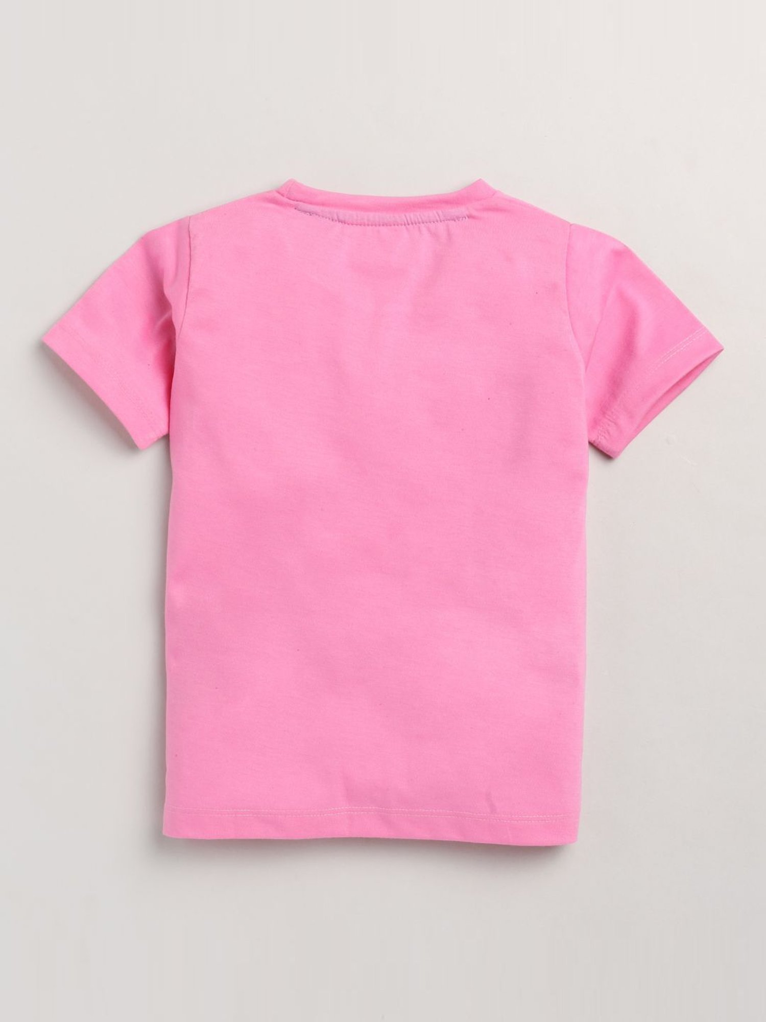 Lazy Shark Kids Pink Printed T-Shirt & Shorts