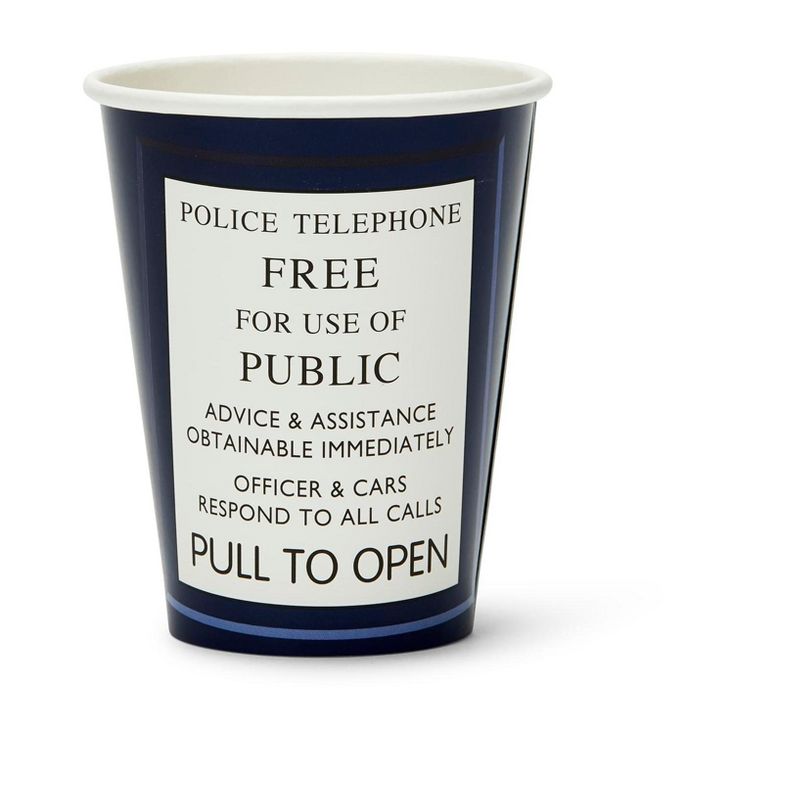 Seven20 Doctor Who 9oz TARDIS Paper Cups, Set of 8
