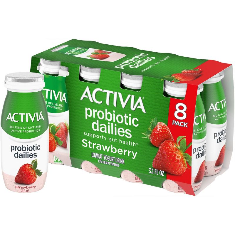 Activia Dailies Probiotic Strawberry Yogurt Drink - 8pk/3.1 fl oz Bottles