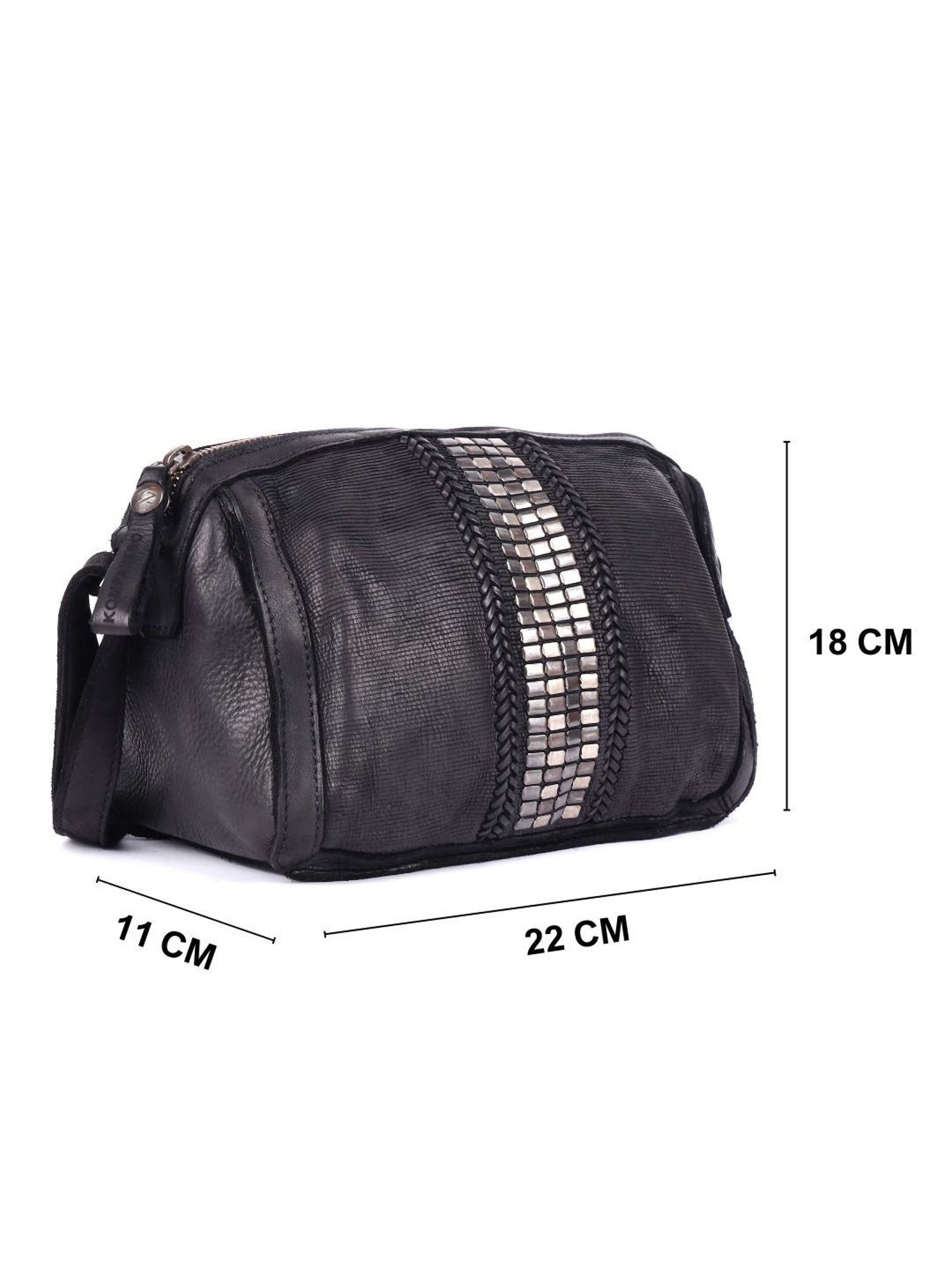 KOMPANERO Estelle Black Embellished Medium Sling Handbag