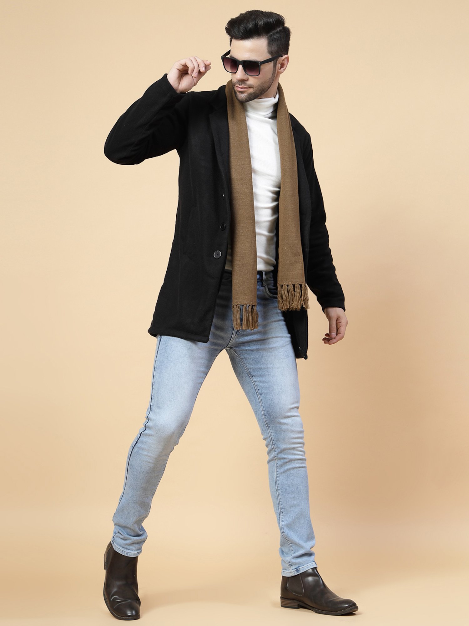 Rigo Black Regular Fit Overcoat