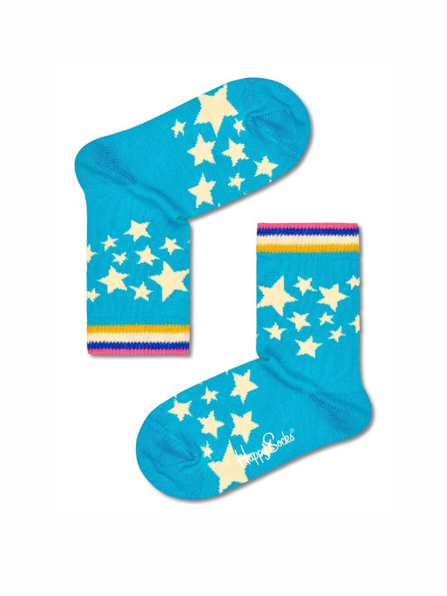 Happy Socks Kids Star Blue Cotton Printed Socks (7-9Y)