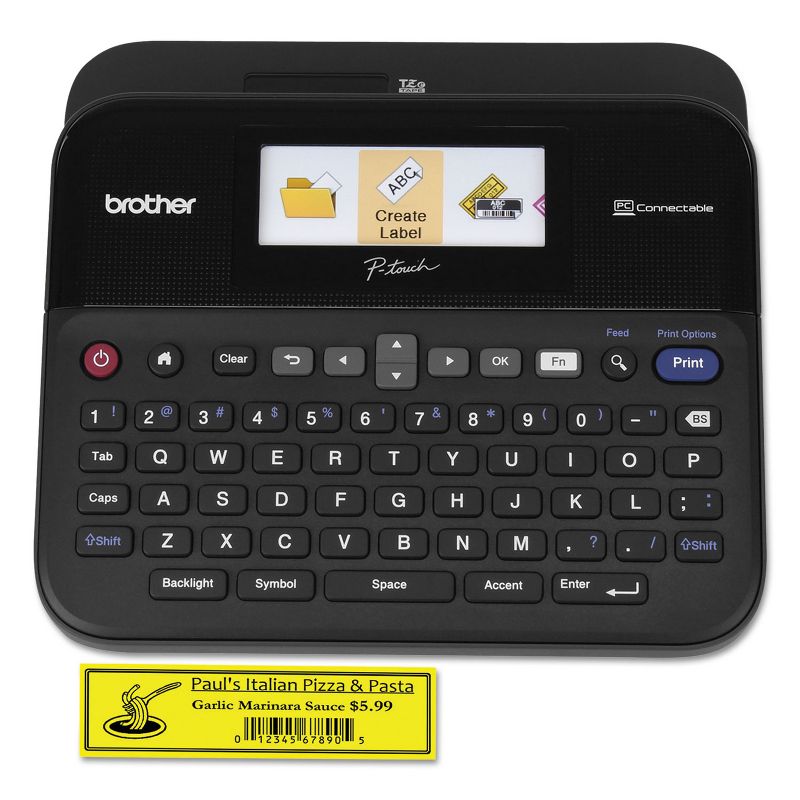 Brother P-Touch PT-D600VP PC-Connectable Label Maker with Color Display and Carry Case Black