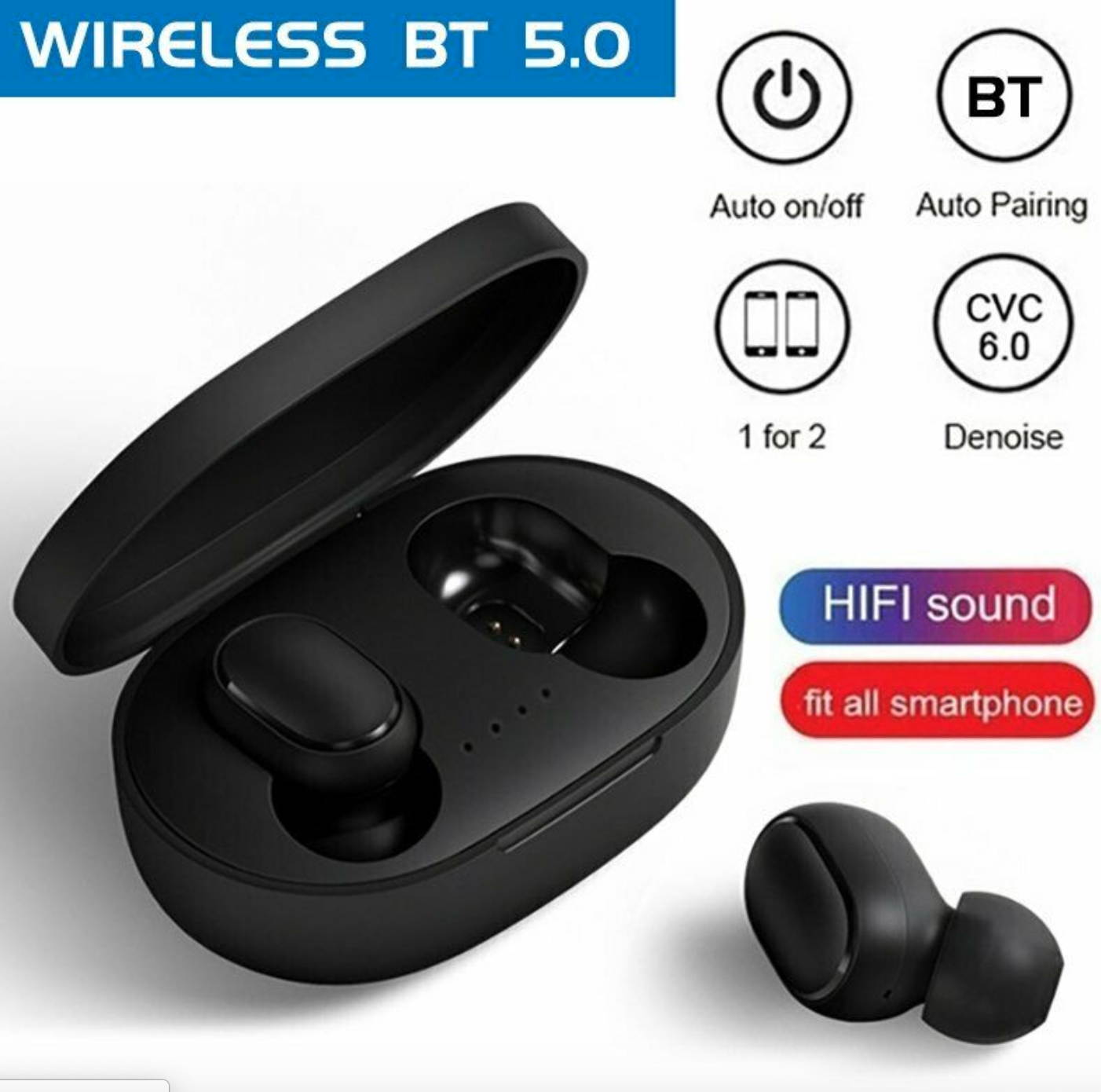 Bluetooth 5.0 True Wireless Earbuds Sports Headsets Noise Cancelling Headphones