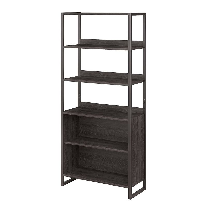 70.13" 5 Shelf Atria Bookshelf Charcoal Gray - Kathy Ireland Home