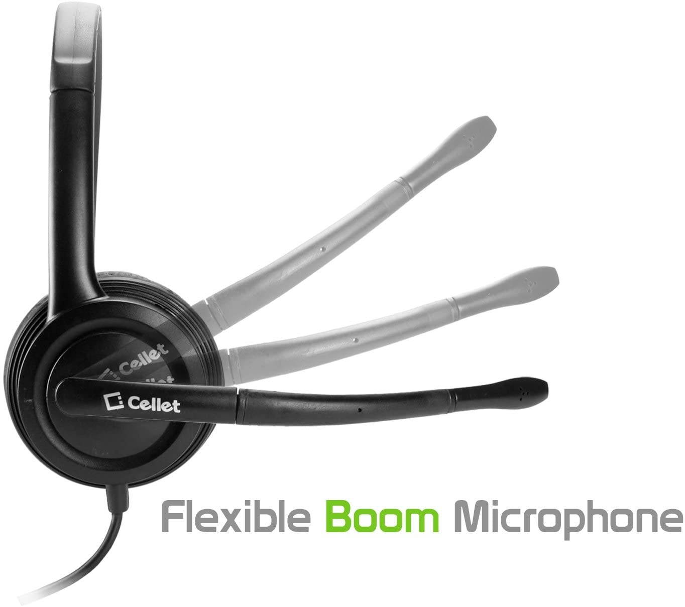 EP35OP Premium Mono 3.5mm Hands-Free Headset with Boom Microphone- 5ft long wire -Universal compatibility including Apple iPhone Samsung PC LG Huawei HTC LG ZTE Blackberry and many more