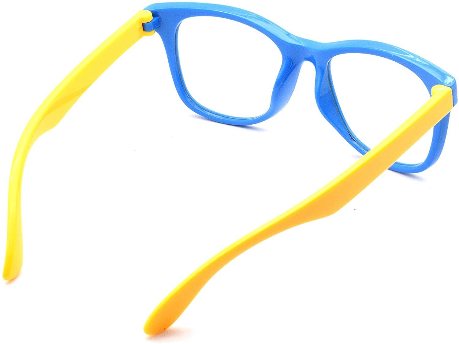Flexible Kids Blue Light Blocking Glasses for Boys and Girls Age 4-13(Blue-Yellow)