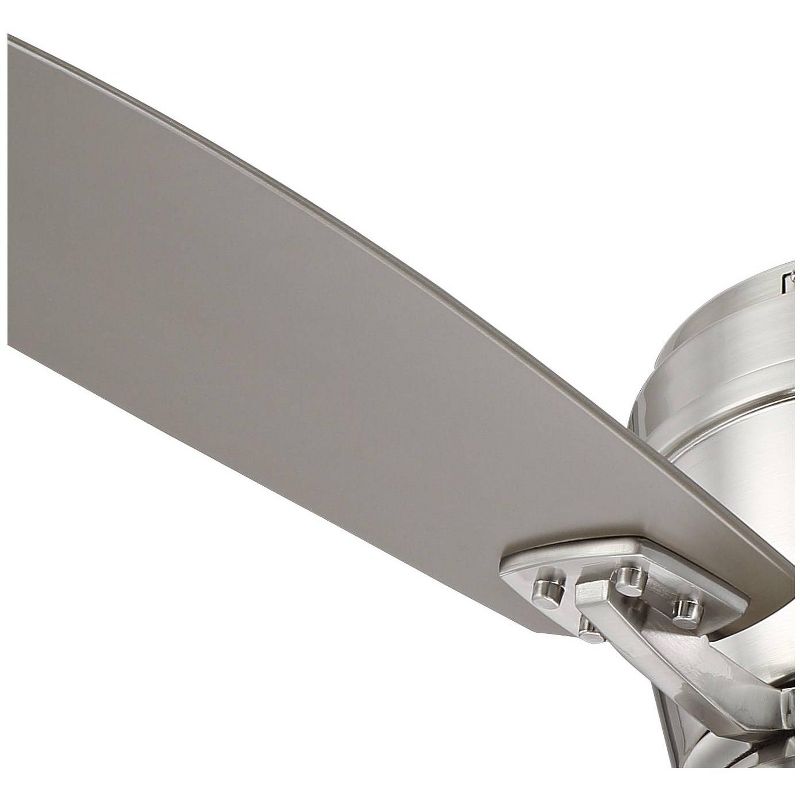 52" Casa Vieja Modern Hugger Outdoor Ceiling Fan with Light LED Dimmable Remote Control Brushed Nickel Wet Rated for Patio Porch