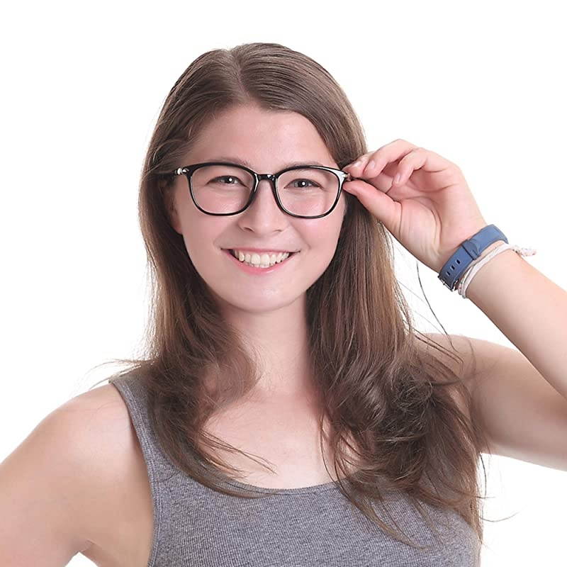 Blue Light Blocking Glasses, Anti Eyestrain, Computer Reading Glasses, Gaming Glasses, TV Glasses for Women and Men, Anti Glare (Black, 2.00 Magnification)