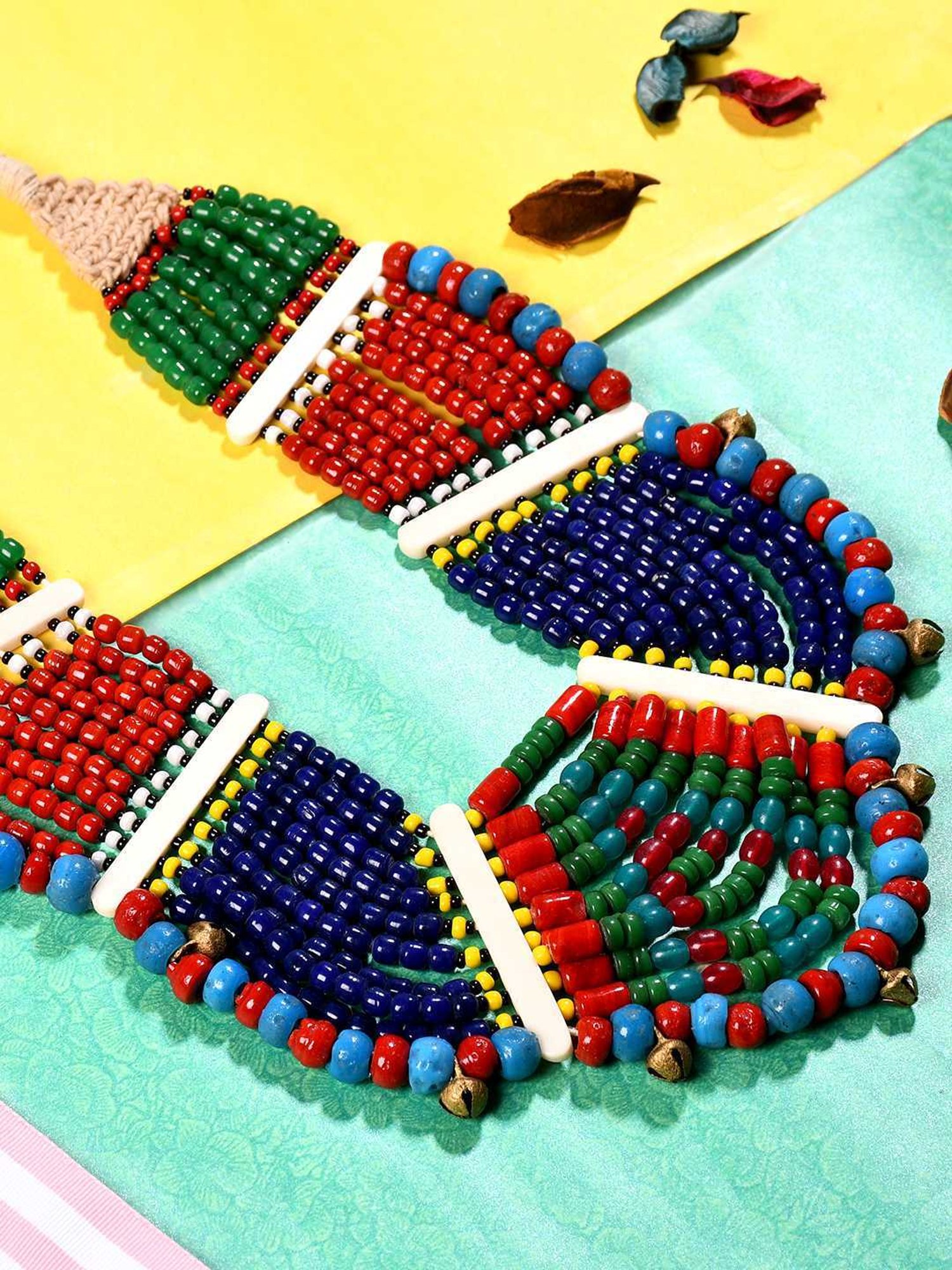 Imli Street Multicolor Vintage Naga Beaded Tribal Necklace