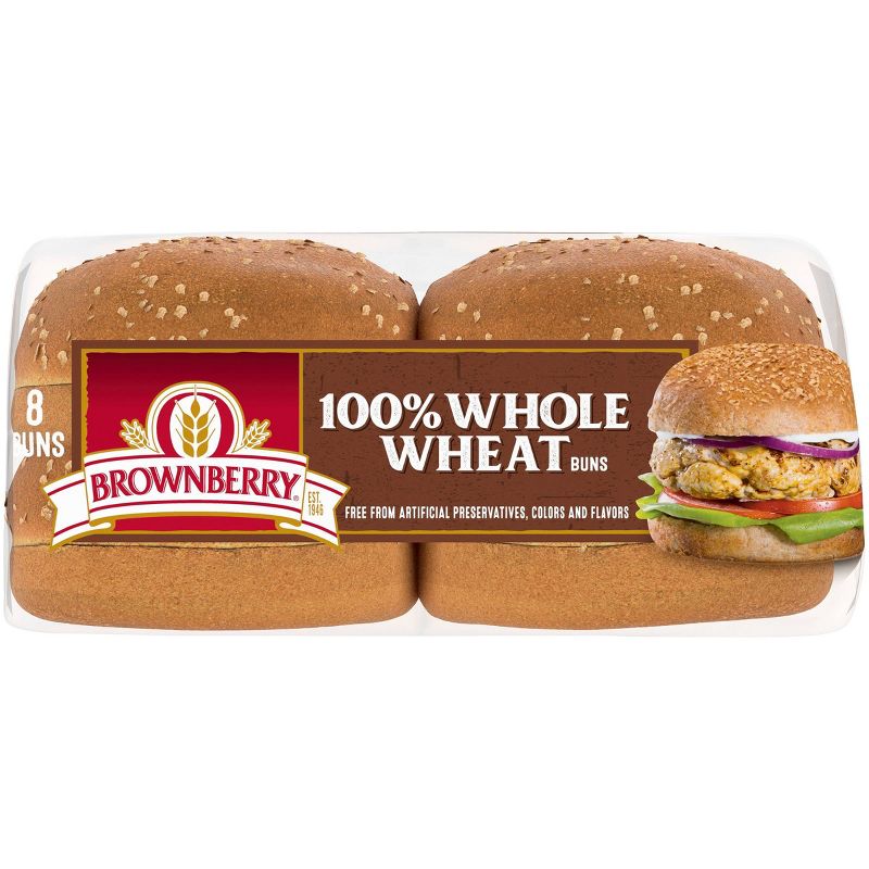 Brownberry 100% Whole Wheat Hamburger Buns - 16oz
